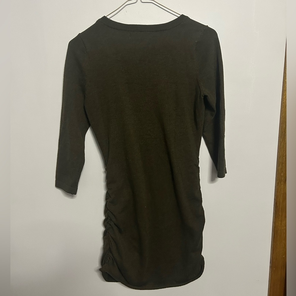 Pink Republic Olive Green 3/4 Sleeve Sweater Dress - Picture 2 of 6